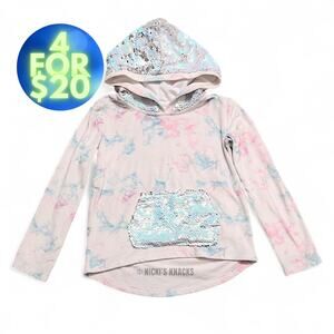 4/$20 - Wonder Nation Girls Tie Dye Sequin Microfleece Hoodie Sweatshirt Size 6